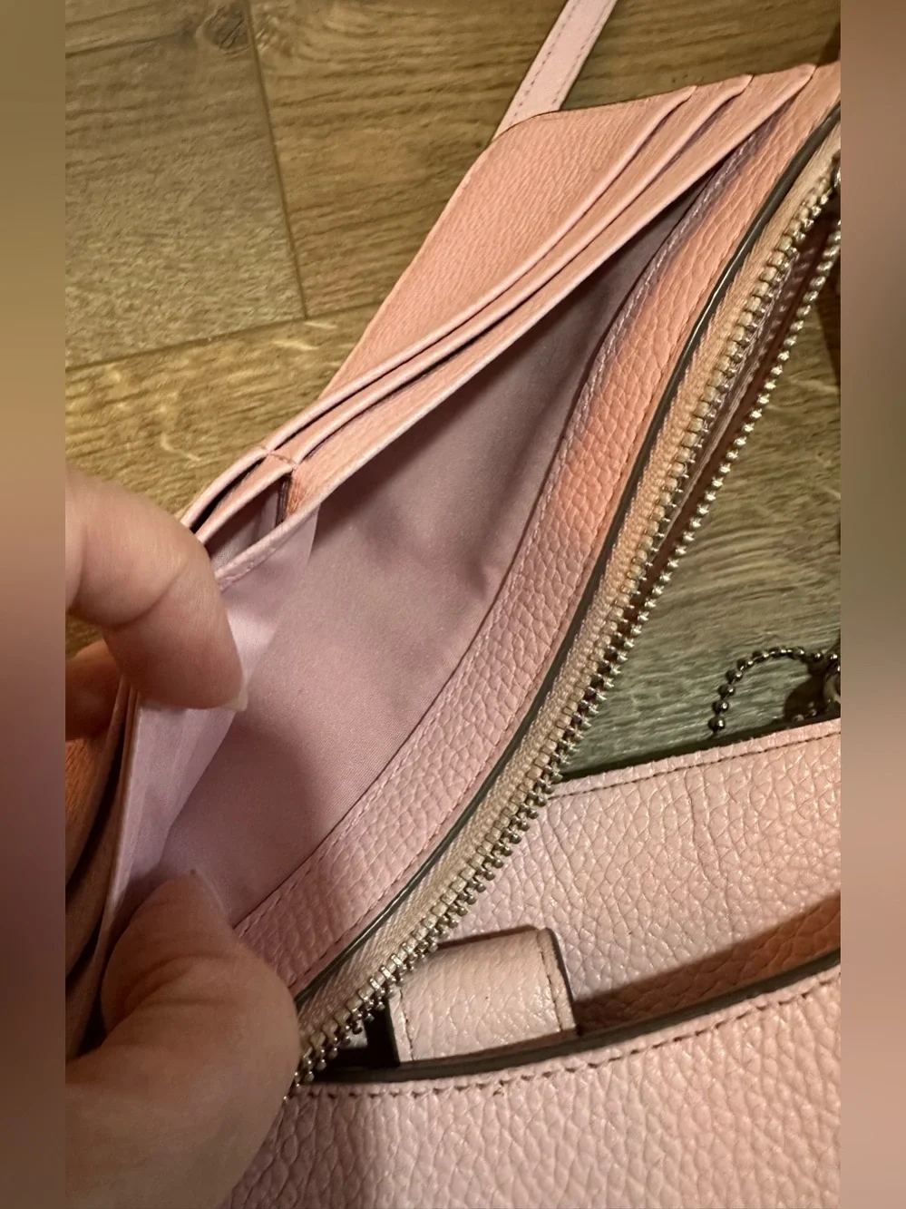 Coach Noa Pop Up Messenger Bag Pebbled Leather Pink Peony - Picture 12 of 15